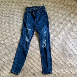 American eagle super stretch high waisted jeans. Size 00 and x shor
